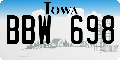 IA license plate BBW698