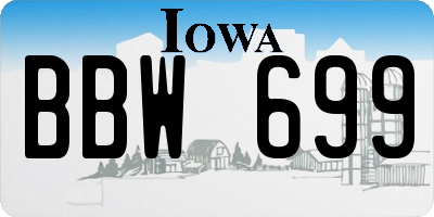 IA license plate BBW699