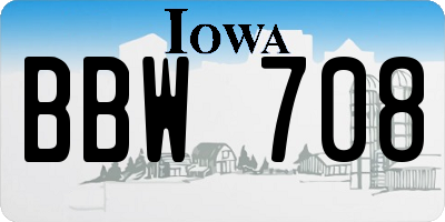 IA license plate BBW708