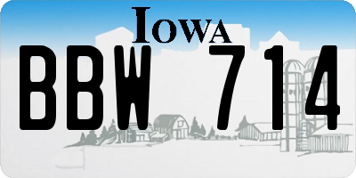 IA license plate BBW714