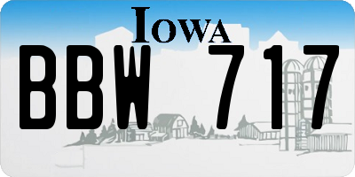 IA license plate BBW717