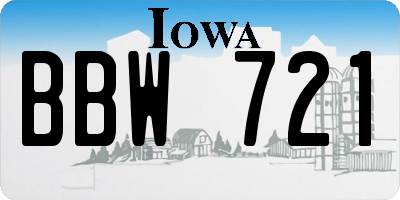 IA license plate BBW721