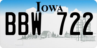 IA license plate BBW722