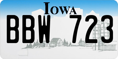 IA license plate BBW723