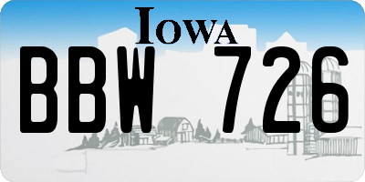 IA license plate BBW726