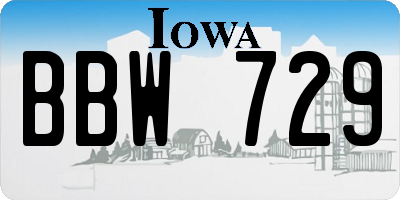 IA license plate BBW729