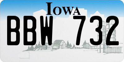 IA license plate BBW732