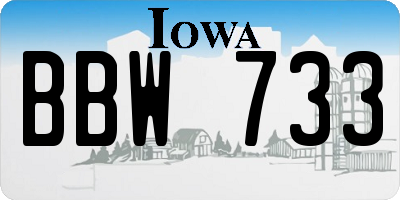 IA license plate BBW733
