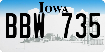IA license plate BBW735