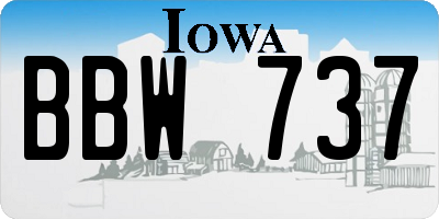 IA license plate BBW737