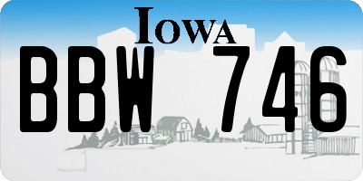IA license plate BBW746
