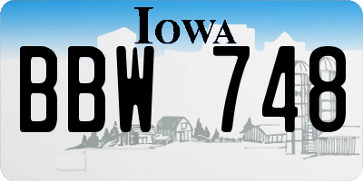IA license plate BBW748