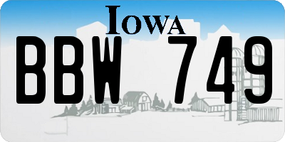 IA license plate BBW749
