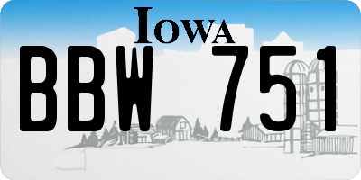 IA license plate BBW751