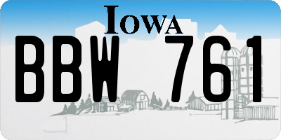 IA license plate BBW761