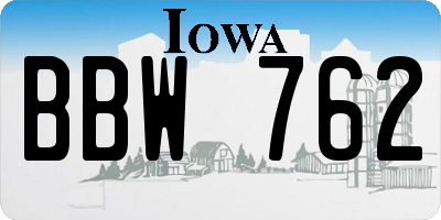 IA license plate BBW762