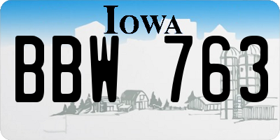 IA license plate BBW763
