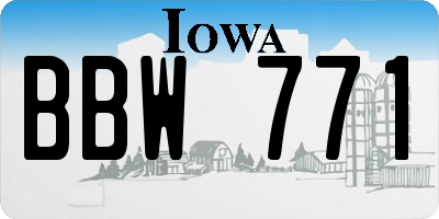 IA license plate BBW771