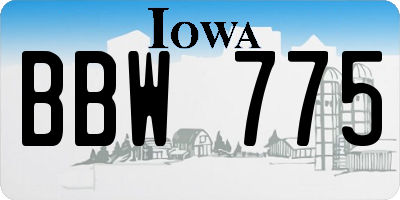 IA license plate BBW775