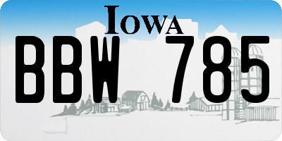 IA license plate BBW785
