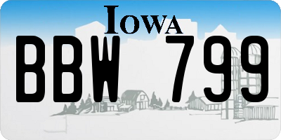 IA license plate BBW799