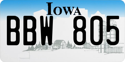 IA license plate BBW805