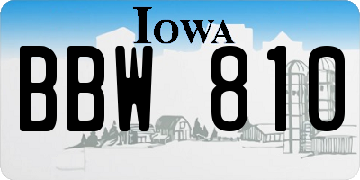 IA license plate BBW810
