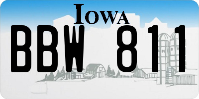 IA license plate BBW811