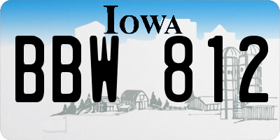 IA license plate BBW812