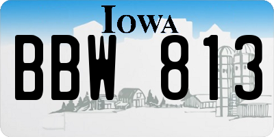 IA license plate BBW813