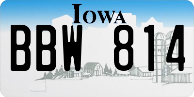 IA license plate BBW814