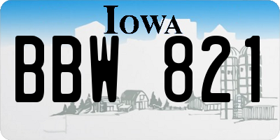 IA license plate BBW821