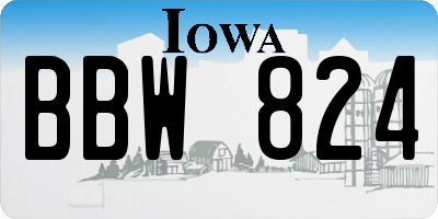 IA license plate BBW824