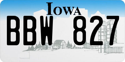 IA license plate BBW827