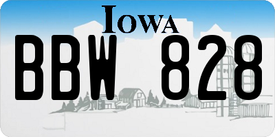 IA license plate BBW828