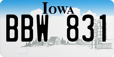 IA license plate BBW831