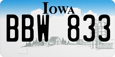 IA license plate BBW833