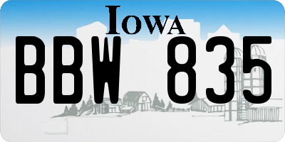 IA license plate BBW835