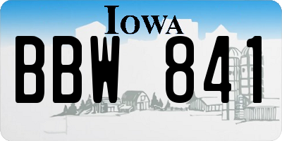 IA license plate BBW841