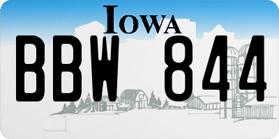 IA license plate BBW844