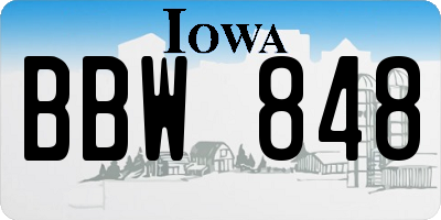 IA license plate BBW848