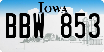 IA license plate BBW853
