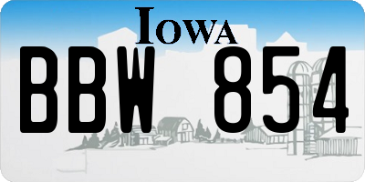 IA license plate BBW854