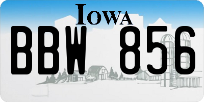 IA license plate BBW856