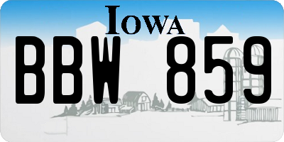 IA license plate BBW859