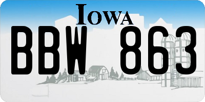 IA license plate BBW863
