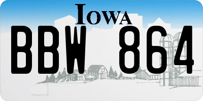 IA license plate BBW864