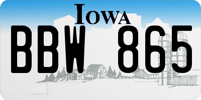 IA license plate BBW865