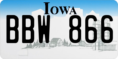 IA license plate BBW866