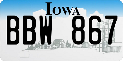 IA license plate BBW867